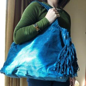 Anthony Luciano NWT autographed blue shoulder bag